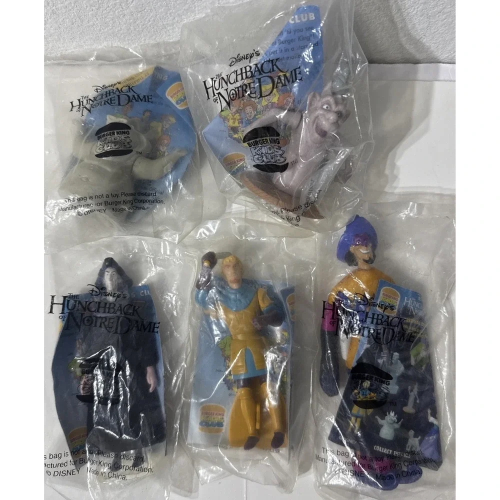 Vintage‎ 1990s Burger King Disney Hunchback of Notre Dame Figures LOT 5pc Sealed